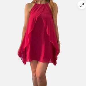 BCBGeneration Pink Mini Dress size XXS Berry Layered Flowy Fairy‎ Goth Event